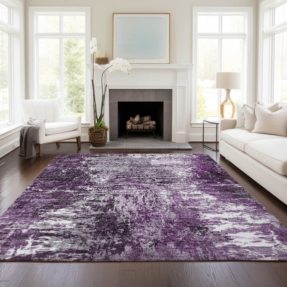 Addison Rugs Chantille Indoor/Outdoor Transitional Modern Eggplant Washable Rectangle Rug, 5' x 7'6"