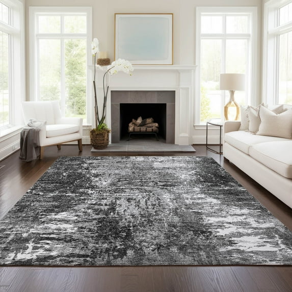 Addison Rugs Chantille Indoor/Outdoor Transitional Modern Gray Washable Rectangle Rug, 10' x 14'