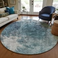 thumbnail image 1 of Addison Rugs Chantille Indoor/Outdoor Transitional Organic Teal Washable Round Rug, 8' x 8', 1 of 6