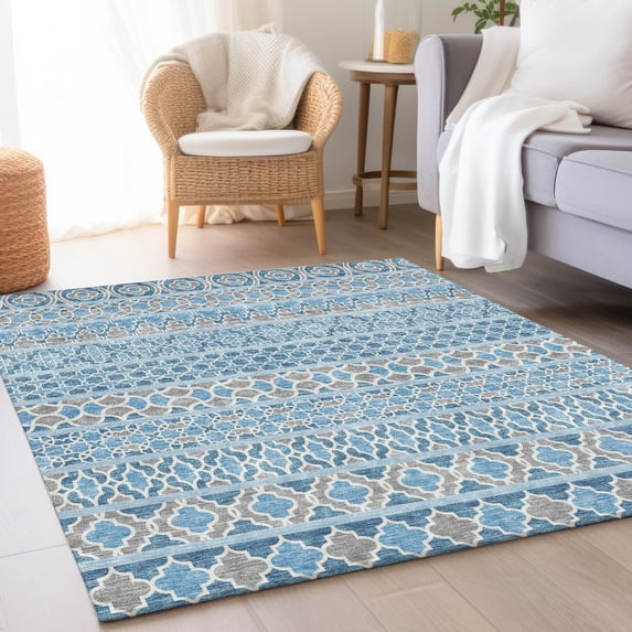 Addison Rugs Chantille Indoor/Outdoor Transitional Bohemian Sky Washable Rectangle Rug, 9' x 12'