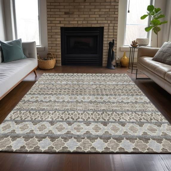 Addison Rugs Chantille Indoor/Outdoor Transitional Bohemian Taupe Washable Rectangle Rug, 3' x 5'