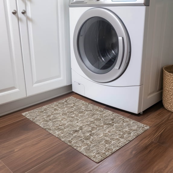 Addison Rugs Chantille Indoor/Outdoor Transitional Geometric Chocolate Washable Rectangle Rug, 1'8" x 2'6"