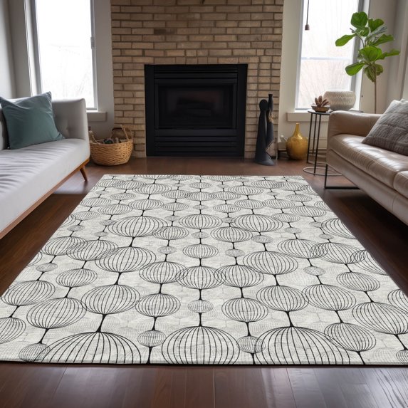 Addison Rugs Chantille Indoor/Outdoor Transitional Geometric Graphite Washable Rectangle Rug, 3' x 5'