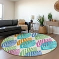 thumbnail image 1 of Addison Rugs Chantille Indoor/Outdoor Transitional Floral White Washable Round Rug, 8' x 8', 1 of 6
