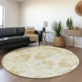 thumbnail image 1 of Addison Rugs Chantille Indoor/Outdoor Transitional Vintage Gold Washable Round Rug, 8' x 8', 1 of 6