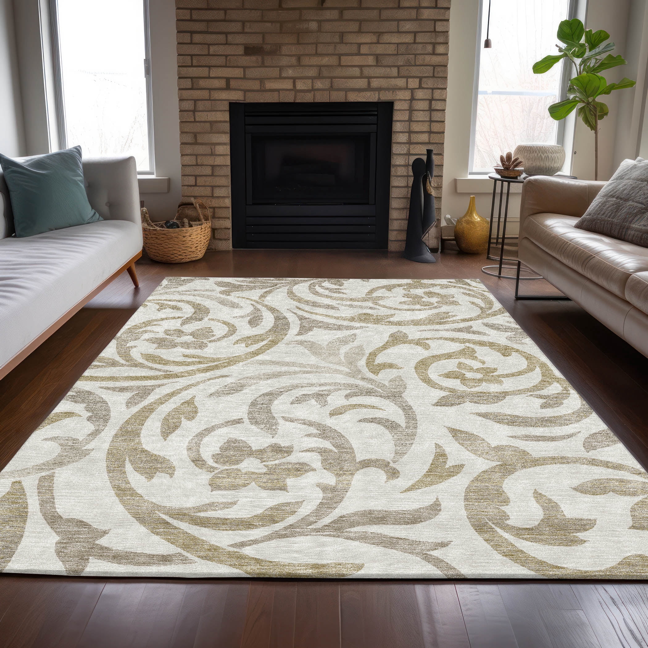Addison Rugs Chantille Indoor/Outdoor Transitional Swirls Ivory ...
