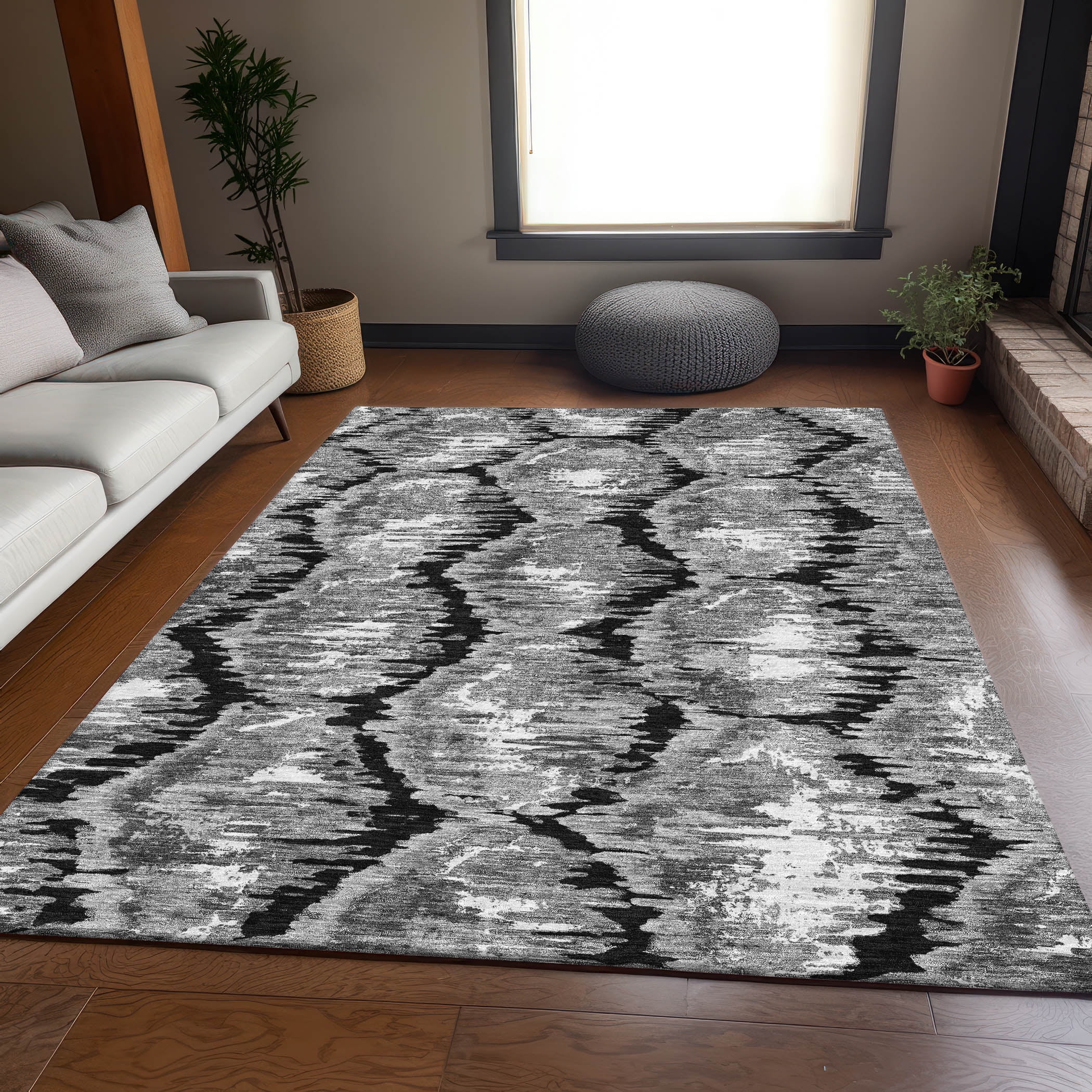 Addison Rugs Chantille Indoor/Outdoor Transitional Diamond Black ...