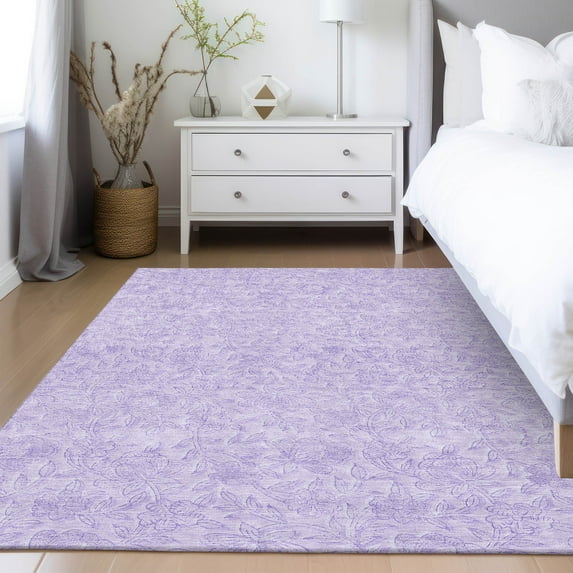Addison Rugs Chantille Indoor/Outdoor Transitional Floral Lilac Washable Rectangle Rug, 3' x 5'