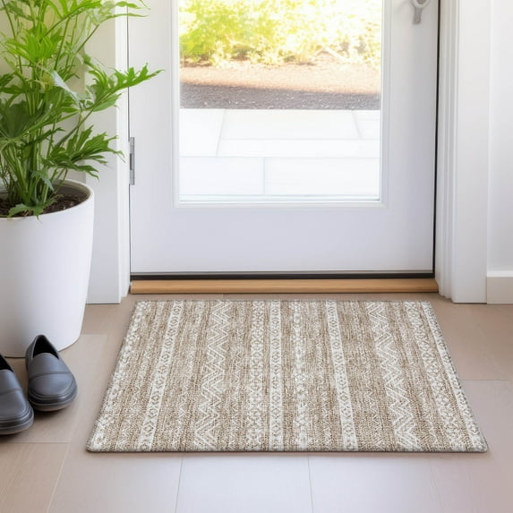 Addison Rugs Chantille Indoor/Outdoor Transitional Southwest Brown Washable Rectangle Rug, 1'8" x 2'6"