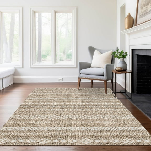 Addison Rugs Chantille Indoor/Outdoor Transitional Southwest Brown Washable Rectangle Rug, 10' x 14'