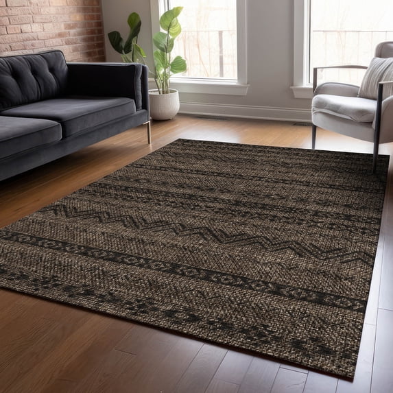 Addison Rugs Chantille Indoor/Outdoor Transitional Southwest Chocolate Washable Rectangle Rug, 8' x 10'