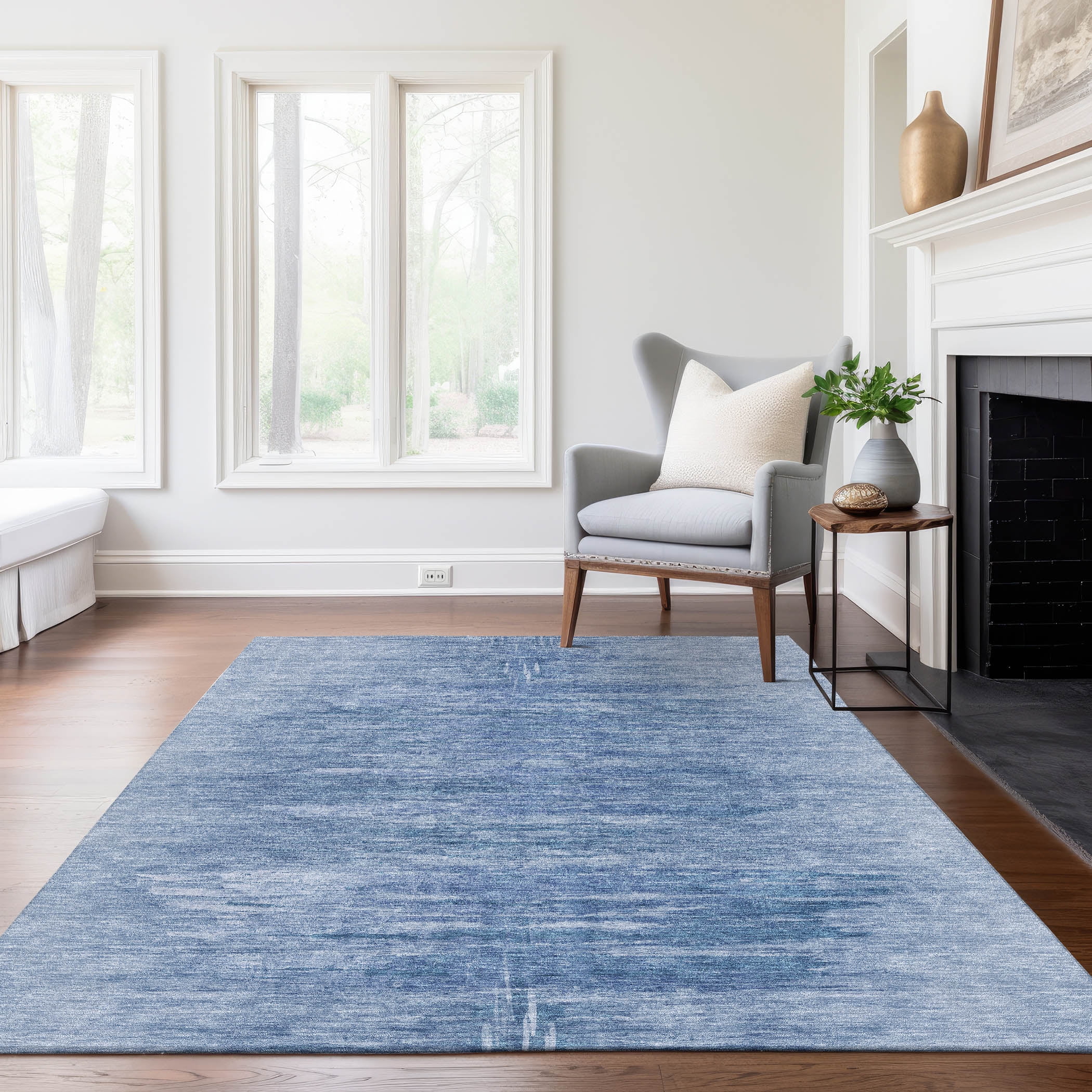 Addison Rugs Chantille Indoor/Outdoor Transitional Modern Blue Washable ...