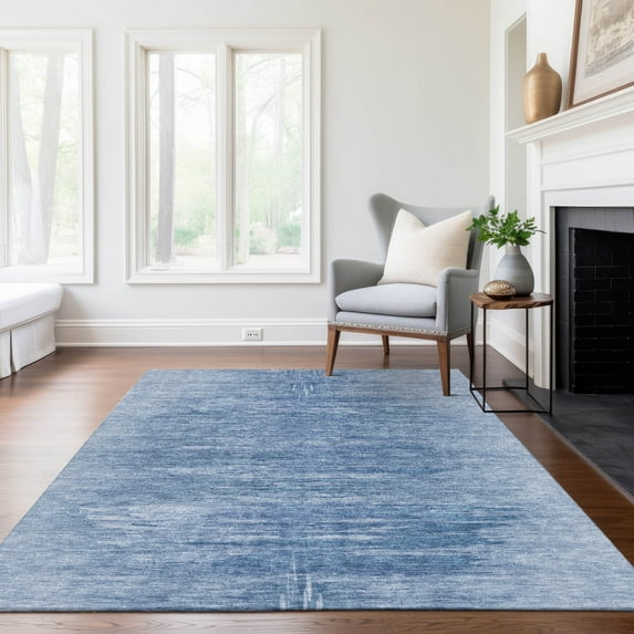 Addison Rugs Chantille Indoor/Outdoor Transitional Modern Blue Washable Rectangle Rug, 9' x 12'