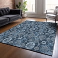 thumbnail image 1 of Addison Rugs Chantille Indoor/Outdoor Transitional Damask Navy Washable Rectangle Rug, 5' x 7'6", 1 of 6
