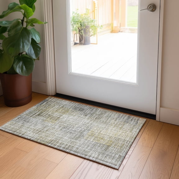 Addison Rugs Chantille Indoor/Outdoor Transitional Triangles Taupe Washable Rectangle Rug, 1'8" x 2'6"
