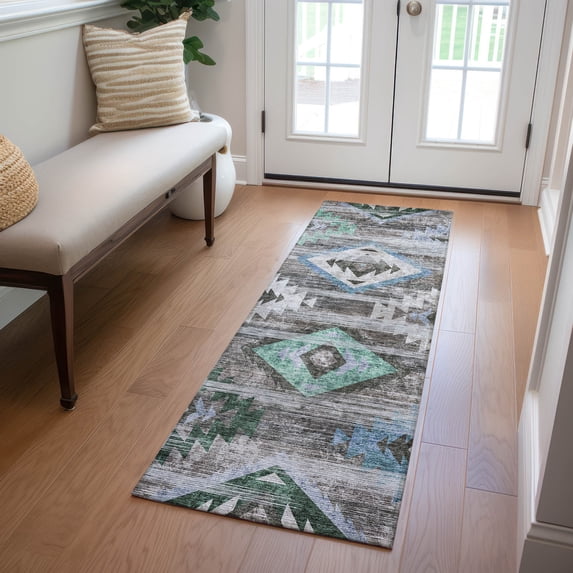 Addison Rugs Chantille Indoor/Outdoor Transitional Southwest Brown Washable Runner Rug, 2'3" x 7'6"
