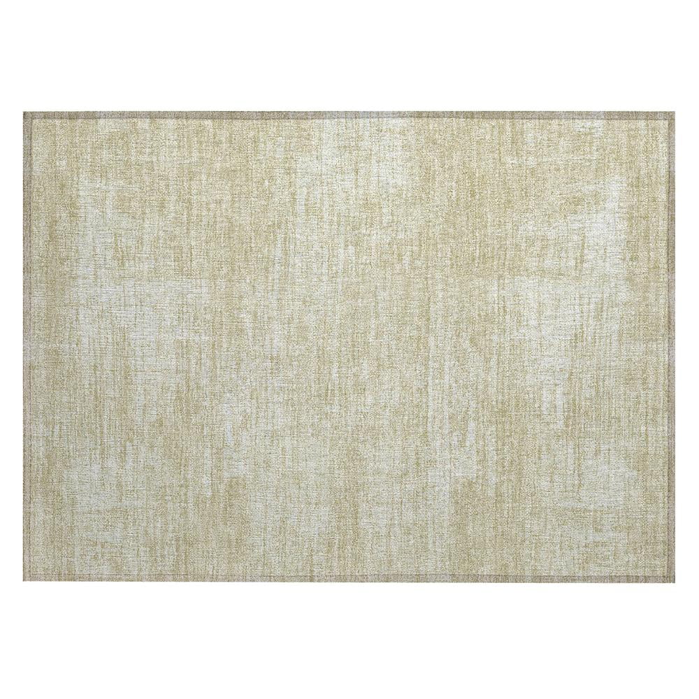 Beige Abstract Brush Stroke Indoor/Outdoor Rug 1'8" x 2'6"
