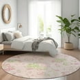 thumbnail image 1 of Addison Rugs Chantille Indoor/Outdoor Transitional Floral Pink Washable Round Rug, 8' x 8', 1 of 6