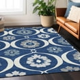 thumbnail image 1 of Addison Rugs Chantille Indoor/Outdoor Transitional Medallions Navy Washable Rectangle Rug, 8' x 10', 1 of 6