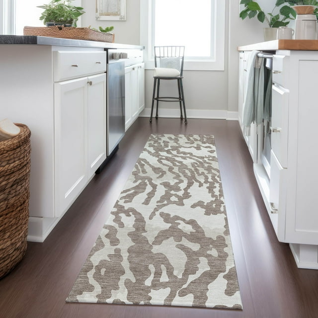 Addison Rugs Chantille Indoor/Outdoor Transitional Animal Print Taupe Washable Runner Rug, 2'3" x 7'6"