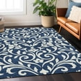 thumbnail image 1 of Addison Rugs Chantille Indoor/Outdoor Transitional Floral Navy Washable Rectangle Rug, 10' x 14', 1 of 6