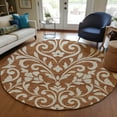 thumbnail image 1 of Addison Rugs Chantille Indoor/Outdoor Transitional Floral Paprika Washable Round Rug, 8' x 8', 1 of 6