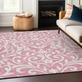 thumbnail image 1 of Addison Rugs Chantille Indoor/Outdoor Transitional Floral Pink Washable Rectangle Rug, 8' x 10', 1 of 6