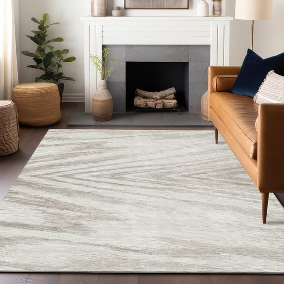 Addison Rugs Chantille Indoor/Outdoor Transitional Modern Ivory Washable Rectangle Rug, 3' x 5'