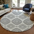 thumbnail image 1 of Addison Rugs Chantille Indoor/Outdoor Transitional Medallions Gray Washable Round Rug, 8' x 8', 1 of 6