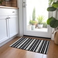 thumbnail image 1 of Addison Rugs Chantille Indoor/Outdoor Transitional Stripes Black Washable Rectangle Rug, 1'8" x 2'6", 1 of 6