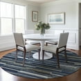 thumbnail image 1 of Addison Rugs Chantille Indoor/Outdoor Transitional Stripes Navy Washable Round Rug, 8' x 8', 1 of 6