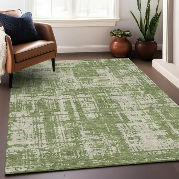 Addison Rugs Chantille Indoor/Outdoor Transitional Modern Green Washable Rectangle Rug, 8' x 10'