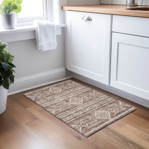 Addison Rugs Chantille Indoor/Outdoor Transitional Southwest Brown Washable Rectangle Rug, 1'8" x 2'6"