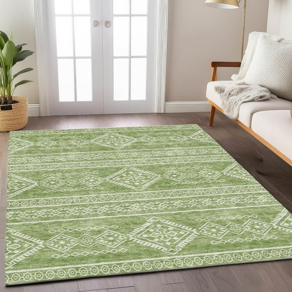 Addison Rugs Chantille Indoor/Outdoor Transitional Southwest Green Washable Rectangle Rug, 2'6" x 3'10"