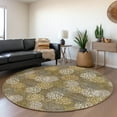thumbnail image 1 of Addison Rugs Chantille Indoor/Outdoor Transitional Circles Brown Washable Round Rug, 8' x 8', 1 of 6