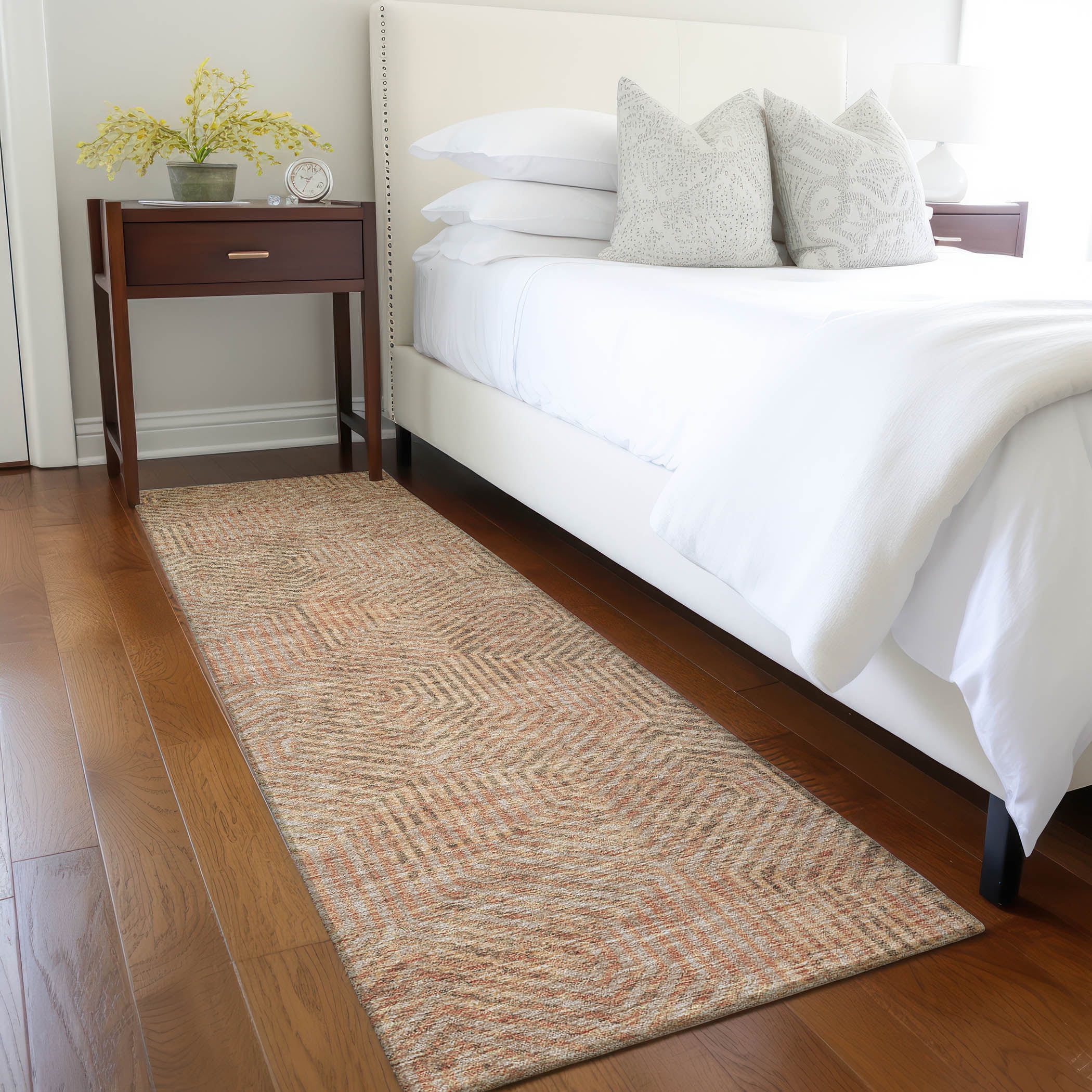 Addison Rugs Chantille Indoor/Outdoor Transitional Geometric Copper Washable Runner Rug, 2'3" x 7'6"