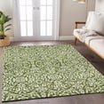 thumbnail image 1 of Addison Rugs Chantille Indoor/Outdoor Traditional Damask Olive Washable Rectangle Rug, 9' x 12', 1 of 6