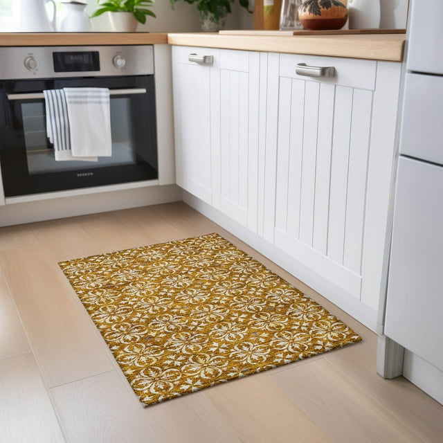 Addison Rugs Chantille Indoor/Outdoor Transitional Floral Paprika Washable Rectangle Rug, 1'8" x 2'6"