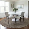 thumbnail image 1 of Addison Rugs Chantille Indoor/Outdoor Transitional Stripes Brown Washable Round Rug, 8' x 8', 1 of 6