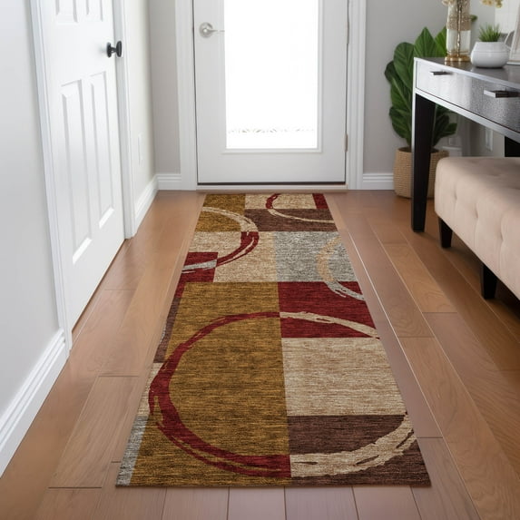 Addison Rugs Chantille Indoor/Outdoor Transitional Geometric Wheat Washable Runner Rug, 2'3" x 7'6"