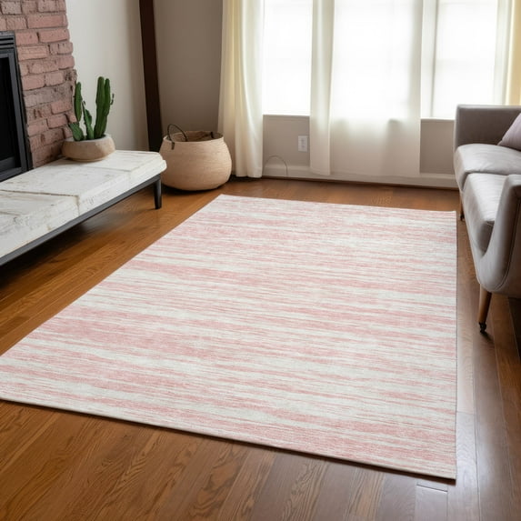 Addison Rugs Chantille Indoor/Outdoor Transitional Stripes Pink Washable Rectangle Rug, 2'6" x 3'10"