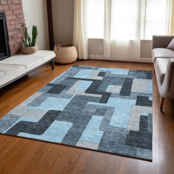 Addison Rugs Chantille Indoor/Outdoor Transitional Geometric Sky Washable Rectangle Rug, 2'6" x 3'10"