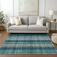 thumbnail image 1 of Addison Rugs Chantille Indoor/Outdoor Transitional Plaid Teal Washable Rectangle Rug, 3' x 5', 1 of 6