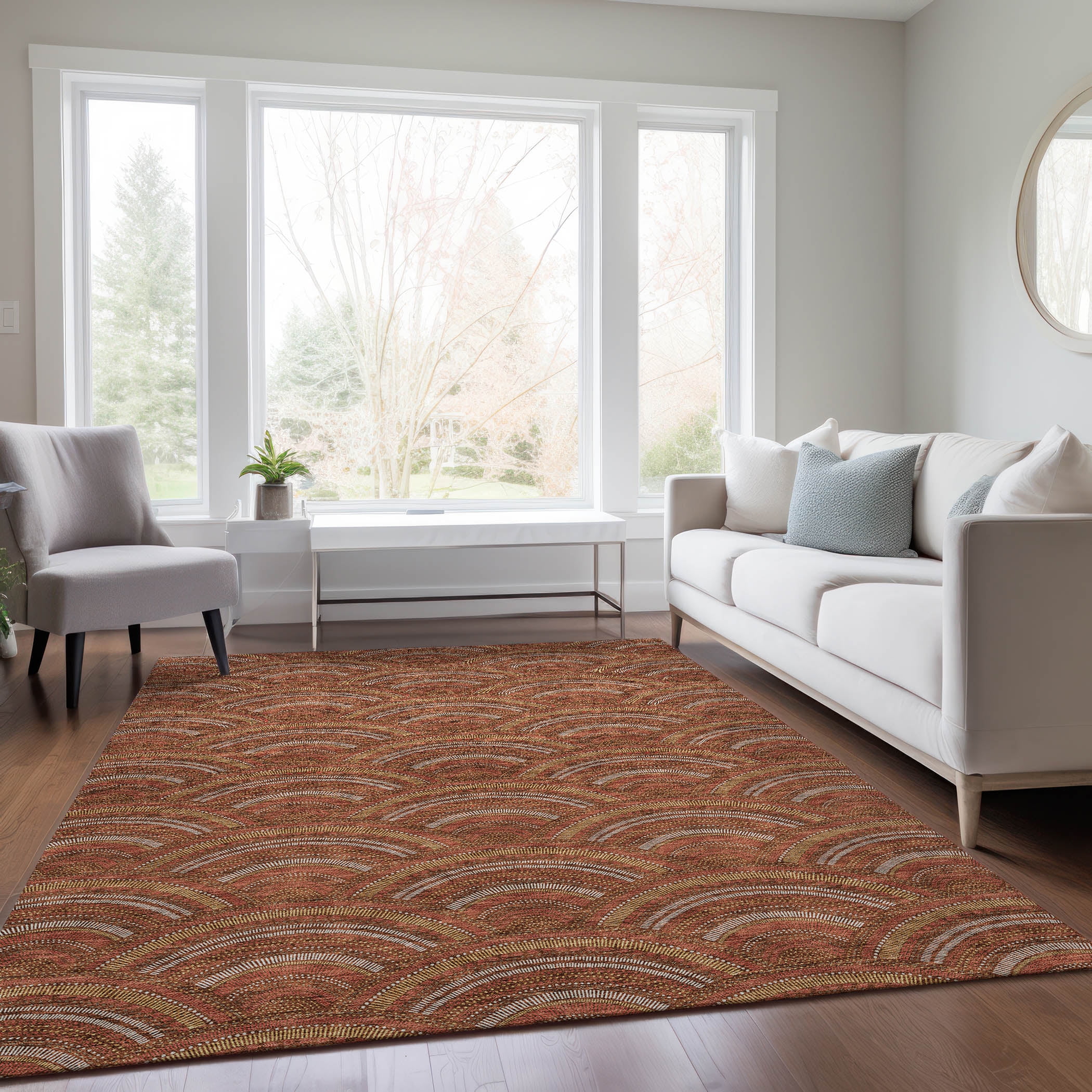 Paprika Rectangular Synthetic Indoor/Outdoor Area Rug