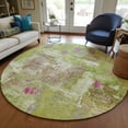 thumbnail image 1 of Addison Rugs Chantille Indoor/Outdoor Transitional Abstract Lime Washable Round Rug, 8' x 8', 1 of 6