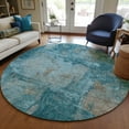thumbnail image 1 of Addison Rugs Chantille Indoor/Outdoor Transitional Abstract Teal Washable Round Rug, 8' x 8', 1 of 6