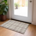 thumbnail image 1 of Addison Rugs Chantille Indoor/Outdoor Transitional Plaid Beige Washable Rectangle Rug, 1'8" x 2'6", 1 of 6