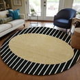 thumbnail image 1 of Addison Rugs Chantille Indoor/Outdoor Transitional Stripes Black Washable Round Rug, 8' x 8', 1 of 6