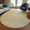 thumbnail image 1 of Addison Rugs Chantille Indoor/Outdoor Transitional Stripes Gold Washable Round Rug, 8' x 8', 1 of 6