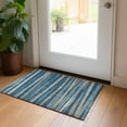 thumbnail image 1 of Addison Rugs Chantille Indoor/Outdoor Transitional Stripes Denim Washable Rectangle Rug, 1'8" x 2'6", 1 of 6